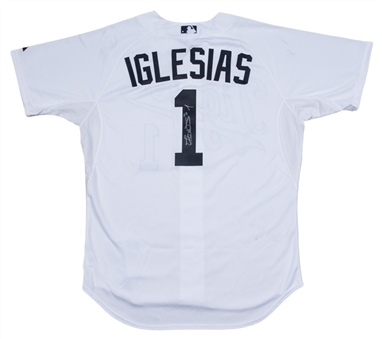 2015 Jose Iglesias Game Used & Signed Detroit Tigers Alternate "Tigres" Home Jersey Used On 8/8/2015 (MLB Authenticated)